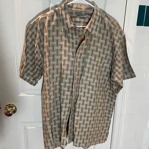 Maxini 100% Linen Shirt Brown and Tan XL